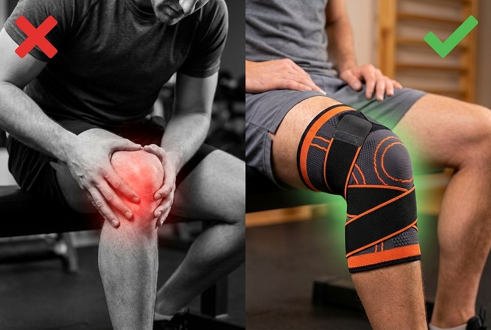 Knee pain comparison with KneeNetic support